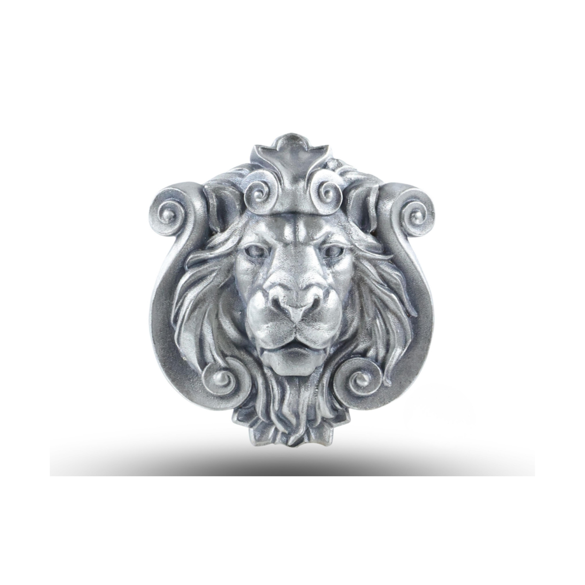 SILVER ANTIQUE LION BROOCH