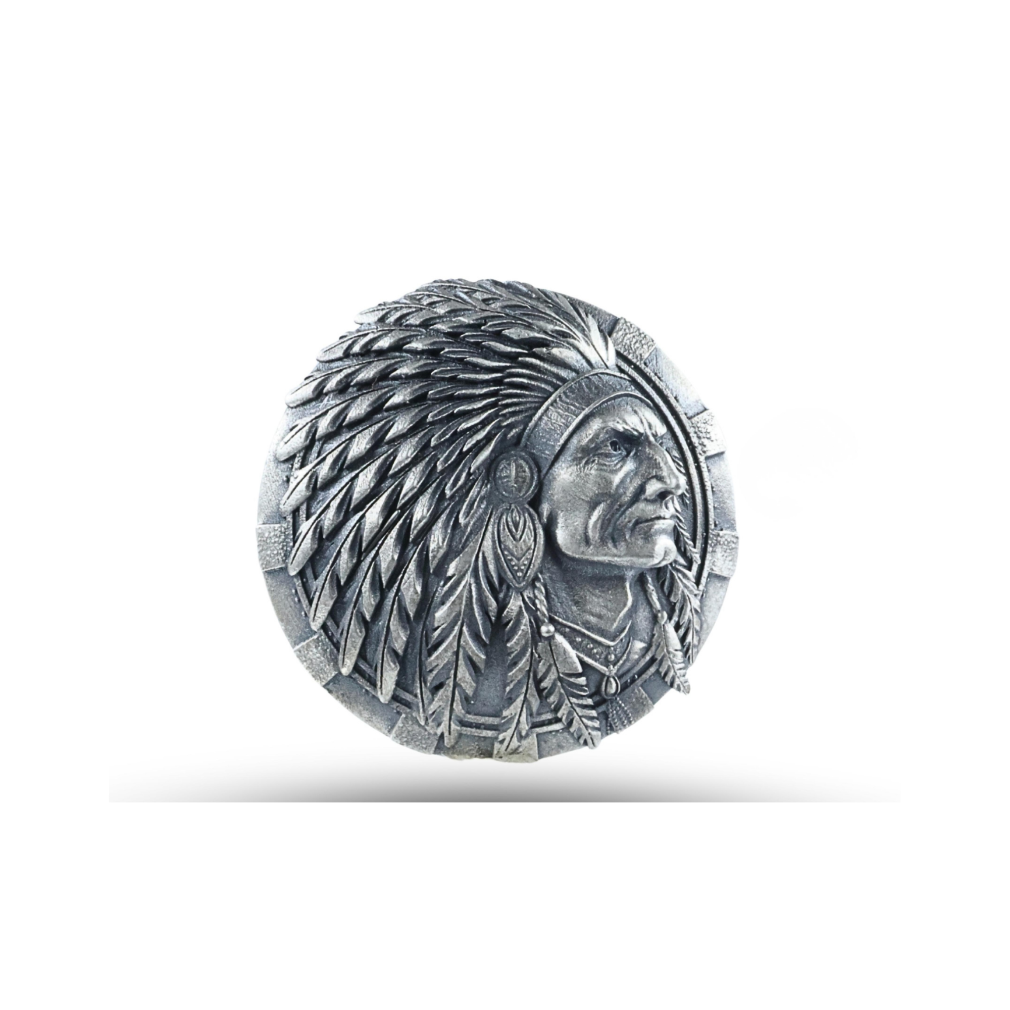 SILVER CULTURAL HERITAGE MAN BROOCH
