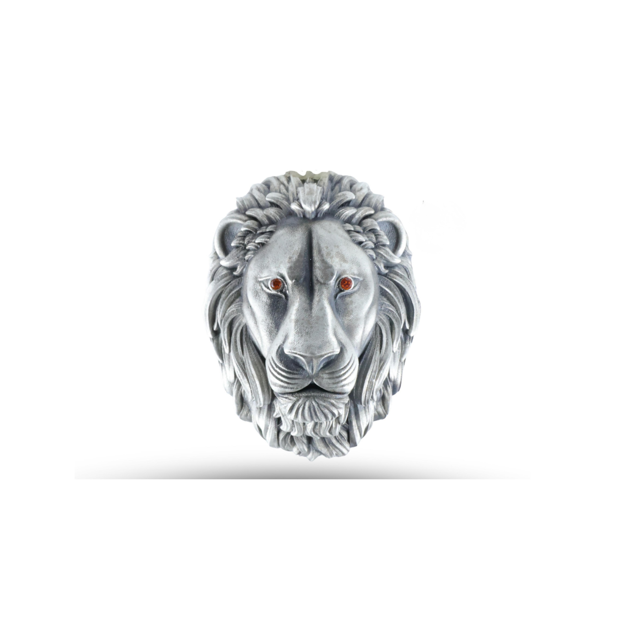 SILVER CALM LION BROOCH