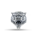SILVER - TIGER FACE BROOCH