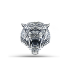 SILVER - TIGER FACE BROOCH