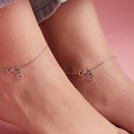 Infinity And Paw Anklets