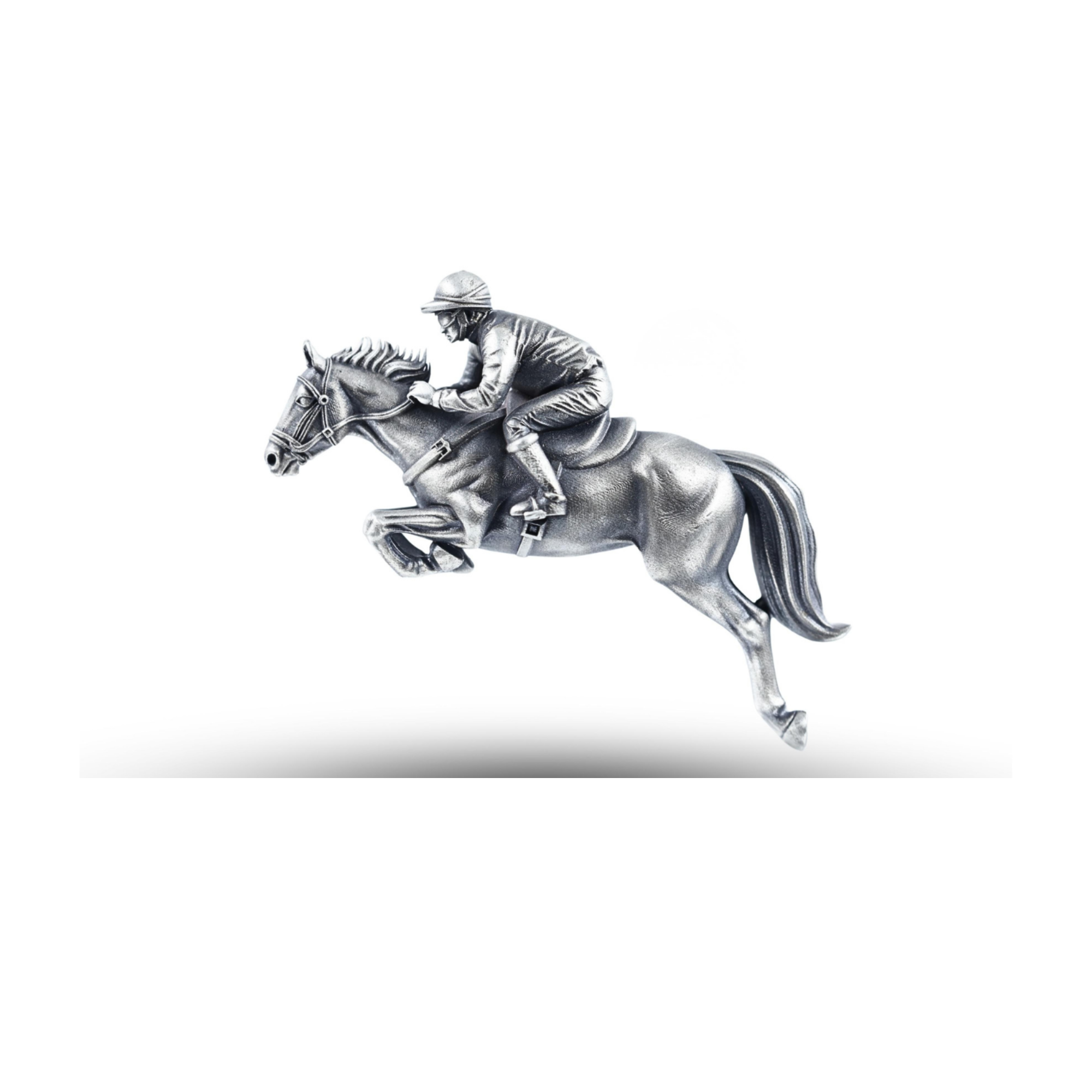 SILVER POLO RIDER BROOCH