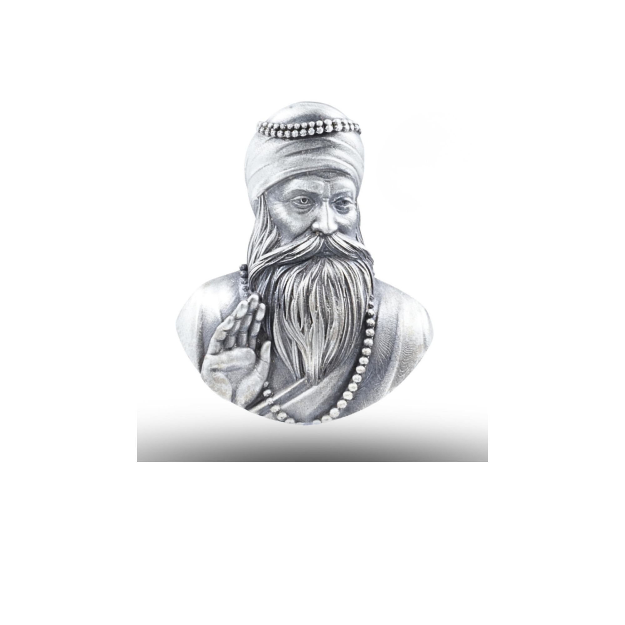 SILVER GURU NANAK BROOCH