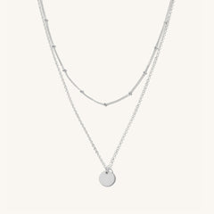 Satellite & Coin Leard Chain Necklace Set