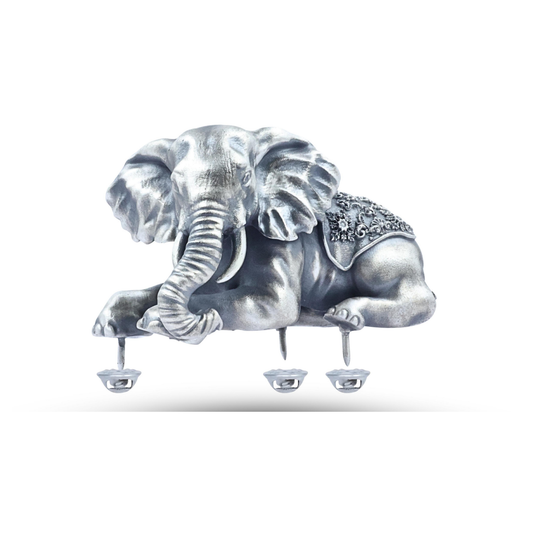 Silver Elephant shoulder Brooch