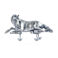 Silver Hourse shoulder Brooch