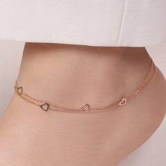 Stylish Heart Link Anklet
