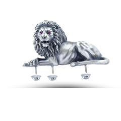 Silver Lion shoulder Brooch