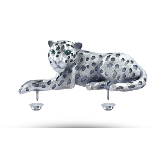 Silver Panther shoulder Brooch