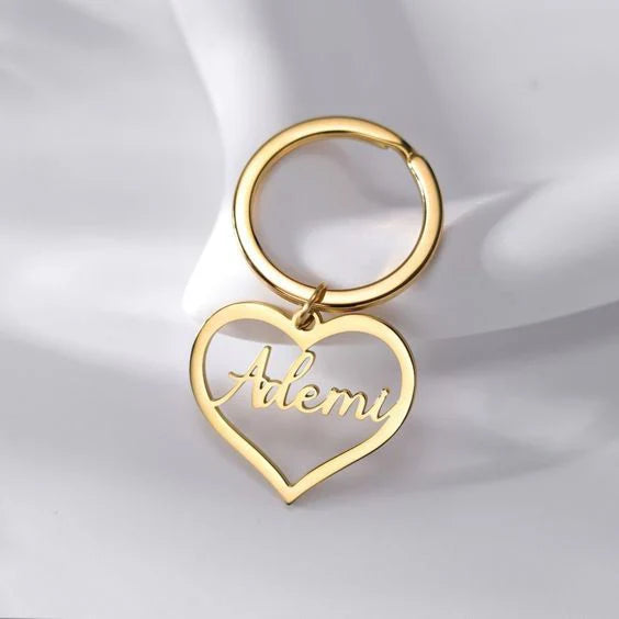 Heart Shape Name Keychain