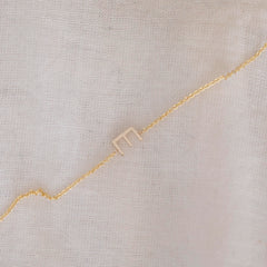14k Gold Asymmetrical Letter Necklace - E