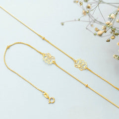 Elegant Lotus Charm Gold Anklet for Women