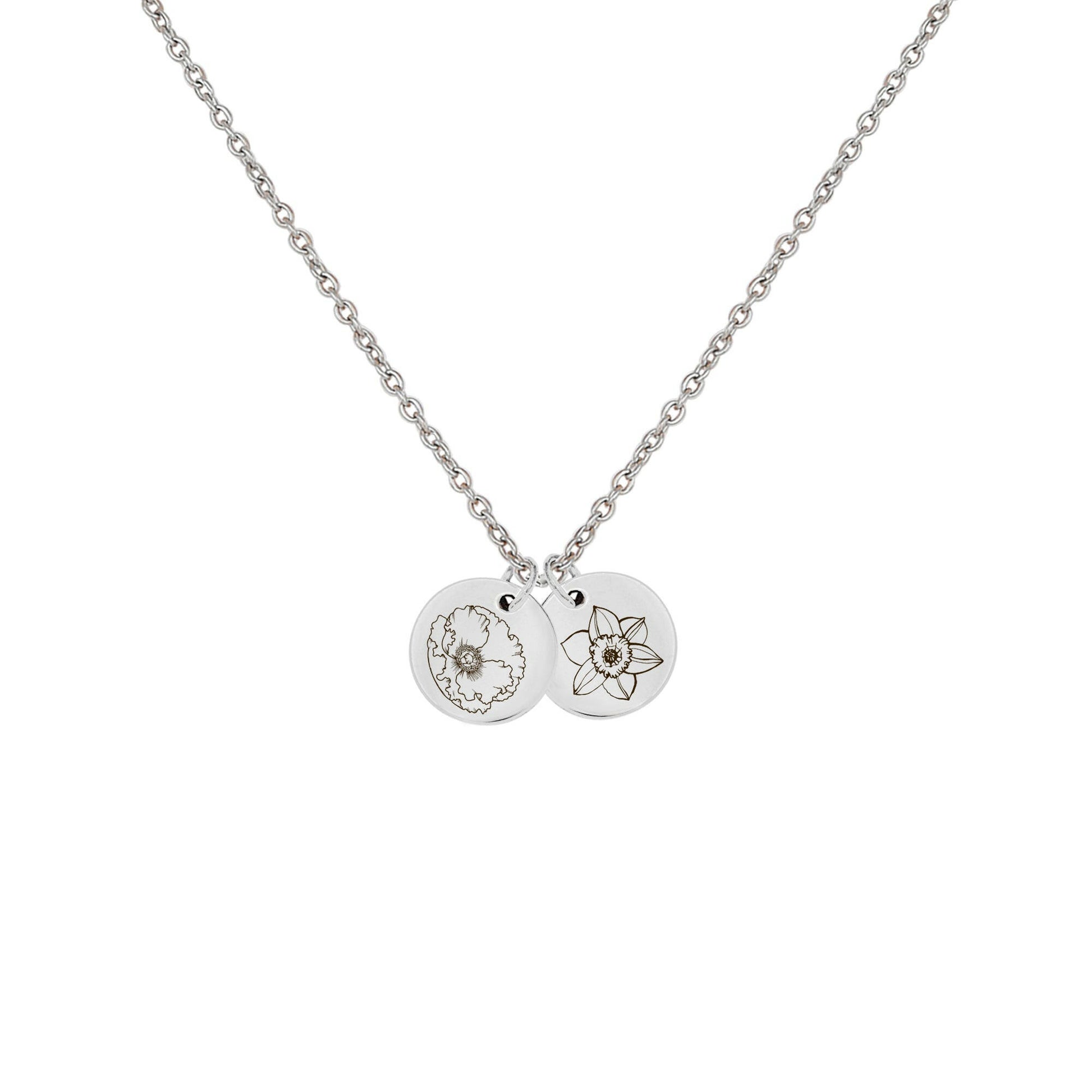 Birth Flower Necklace Gift for Her Necklace.