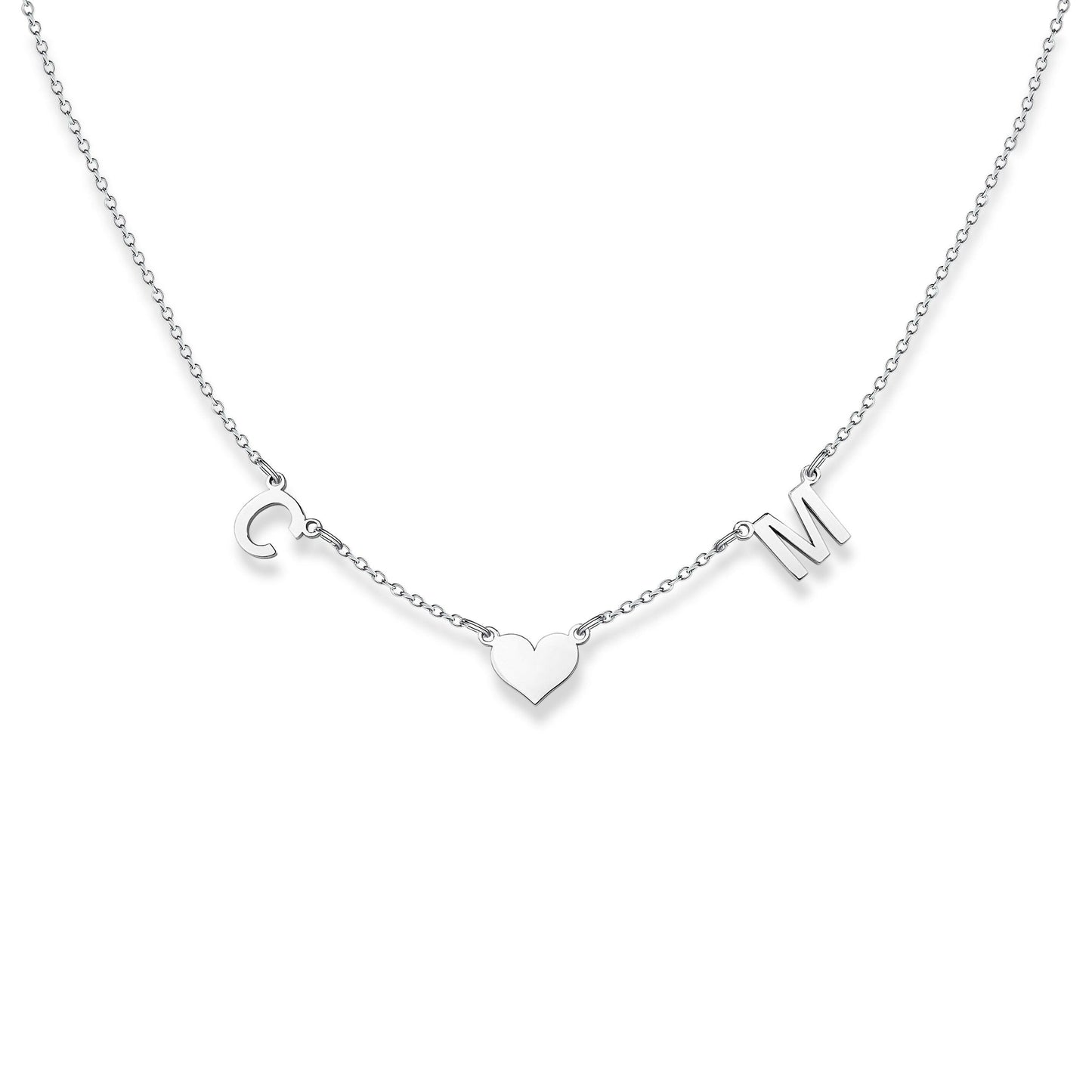 Personalized Horizontal Charms and Birthstone Necklace