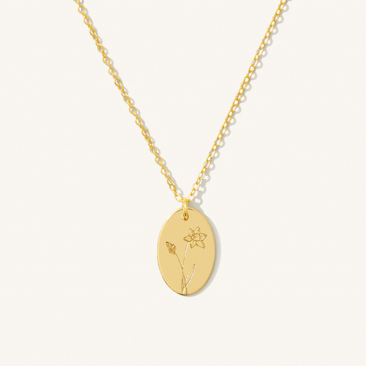 Personalised Birth Flower Necklace