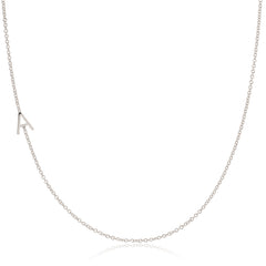 14k Gold Asymmetrical Letter Necklace - A