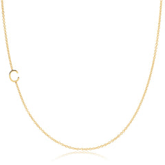 14k Gold Asymmetrical Letter Necklace - C