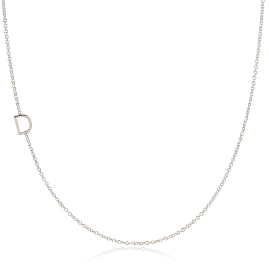 14k Gold Asymmetrical Letter Necklace - D