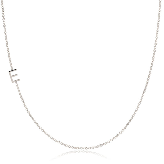 14k Gold Asymmetrical Letter Necklace - E