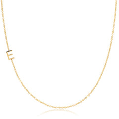 14k Gold Asymmetrical Letter Necklace - E