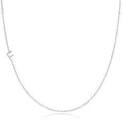 14k Gold Asymmetrical Letter Necklace - F