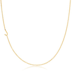 14k Gold Asymmetrical Letter Necklace - J