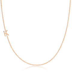 14k Gold Asymmetrical Letter Necklace - K