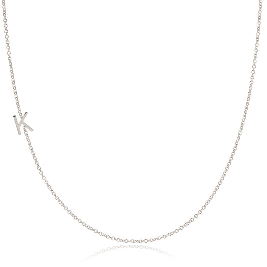 14k Gold Asymmetrical Letter Necklace - K