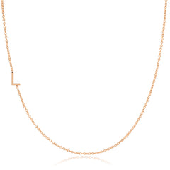 14k Gold Asymmetrical Letter Necklace - L