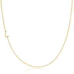 14k Gold Asymmetrical Letter Necklace - L