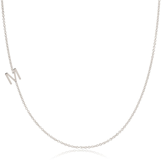 14k Gold Asymmetrical Letter Necklace - M