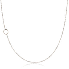 14k Gold Asymmetrical Letter Necklace - O