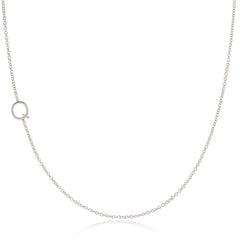 14k Gold Asymmetrical Letter Necklace - Q