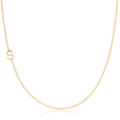 14k Gold Asymmetrical Letter Necklace - S