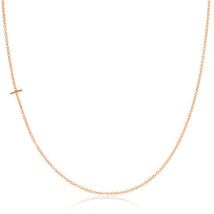 14k Gold Asymmetrical Letter Necklace - T
