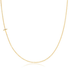 14k Gold Asymmetrical Letter Necklace - T