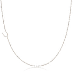 14k Gold Asymmetrical Letter Necklace - U