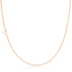 14k Gold Asymmetrical Letter Necklace - V
