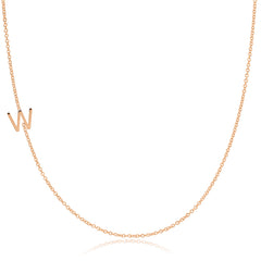 14k Gold Asymmetrical Letter Necklace - W