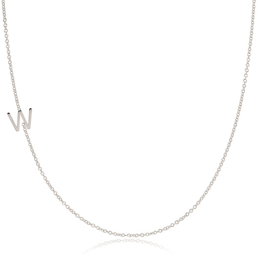 14k Gold Asymmetrical Letter Necklace - W