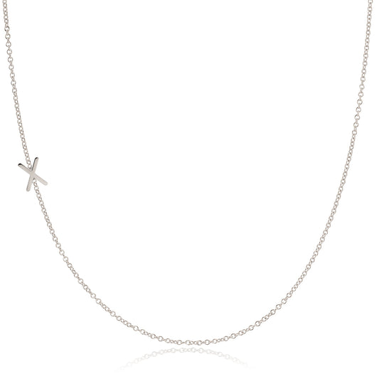 14k Gold Asymmetrical Letter Necklace - X