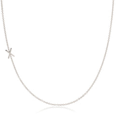 14k Gold Asymmetrical Letter Necklace - X