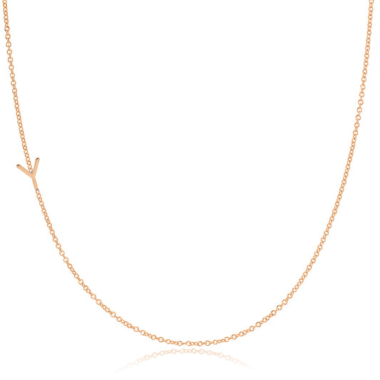 14k Gold Asymmetrical Letter Necklace - Y
