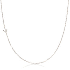 14k Gold Asymmetrical Letter Necklace - Y