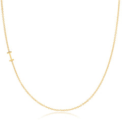 14k Gold Asymmetrical Letter Necklace - I