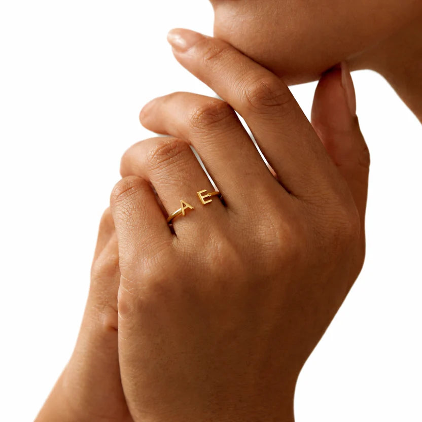 Personalized Two Letter Ring