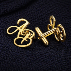 Personalized Interlocking Initial Cufflinks