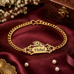 Customized Name Rakhi for Brother  Premium Brass Rakhi