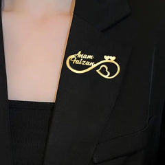 Custom Couple Name Infinity Brooch
